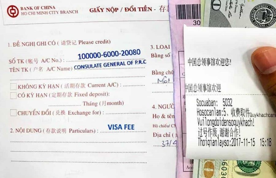 Phí xin visa du lịch Trung Quốc gồm 2 loại