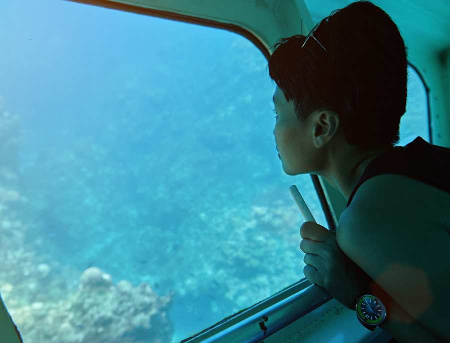 Đi tàu đáy kính cũng là một trong những lựa chọn hoàn hảo để Bạn có thể nhìn ngắm toàn cảnh biển khơi