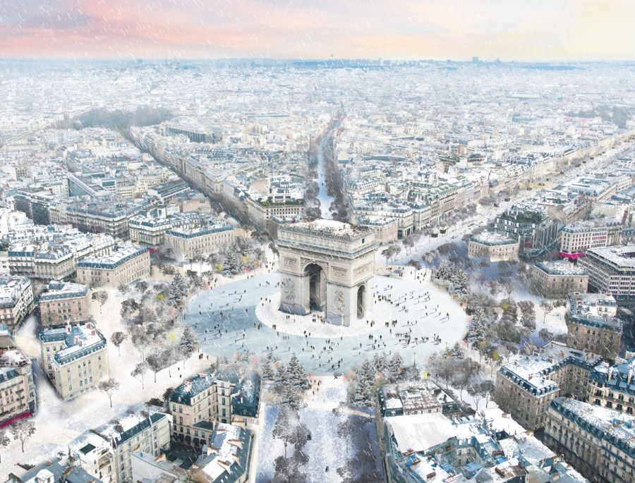 Toàn cảnh nước Pháp vào mùa đông khi nhìn từ trên cao