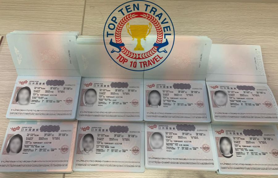 Kết quả đậu visa du lịch Nhật Bản của Khách Top ten Travel được trả về hàng ngày