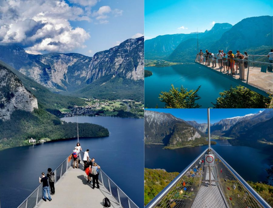 Đứng tại Hallstatt Skywalk du khách còn có thể phóng thẳng tầm mắt ra xa ngắm nhìn khung cảnh tuyệt đẹp
