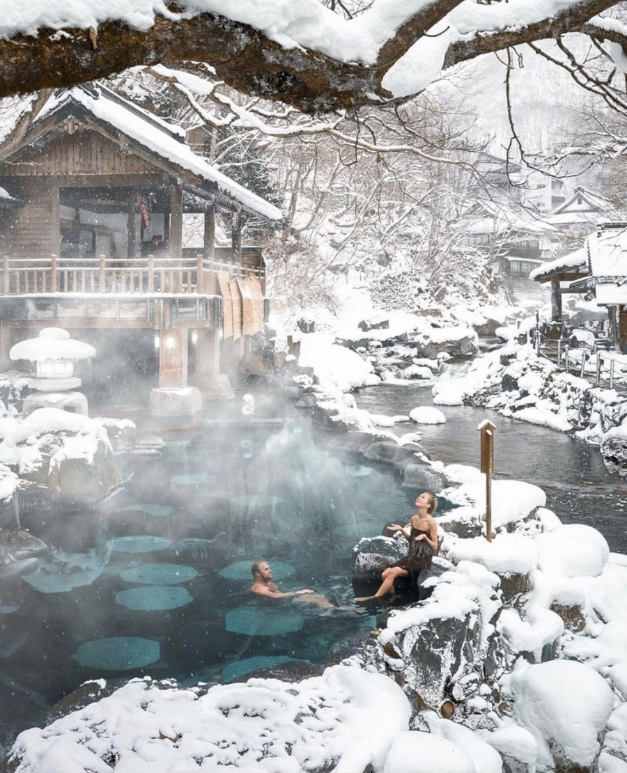 Tắm Onsen ở Kurama vào mùa đông là một trải nghiệm không thể bỏ qua khi đến Kyoto