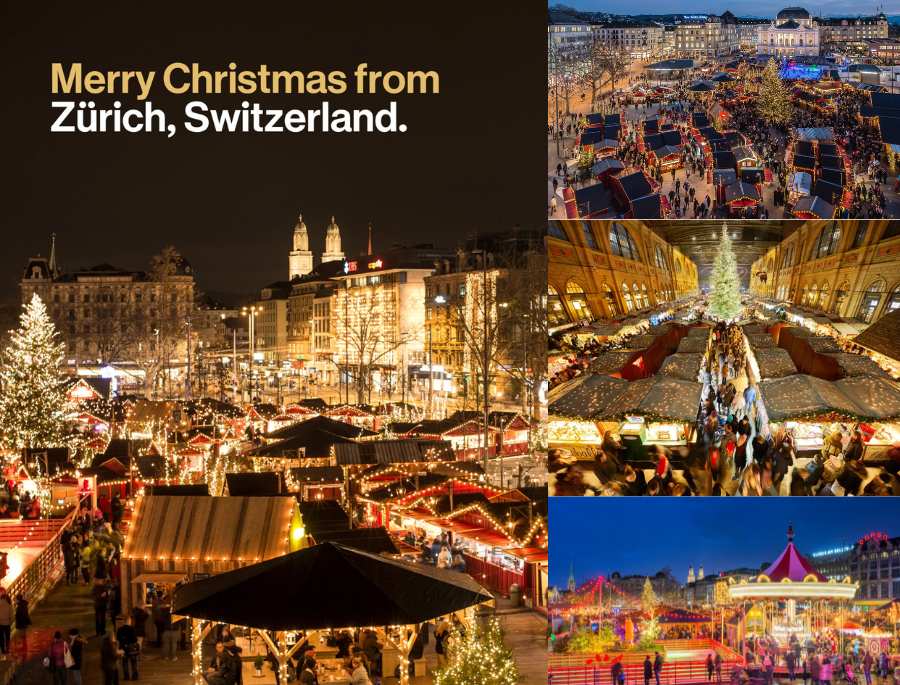 Các khu chợ giáng sinh tuyệt đẹp vào mùa đông tại thành phố Zurich