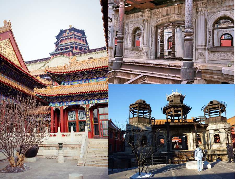 Diên Hi Cung đã trải qua nhiều đợt trùng tu nhưng vẫn chưa thể hoàn thành do nhiều biến cố lịch sử