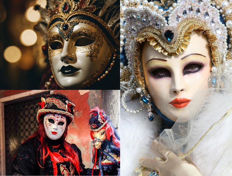 Mặt nạ Larva sở hữu đường nét hoa văn tinh xảo và chiếc mũ cầu kỳ