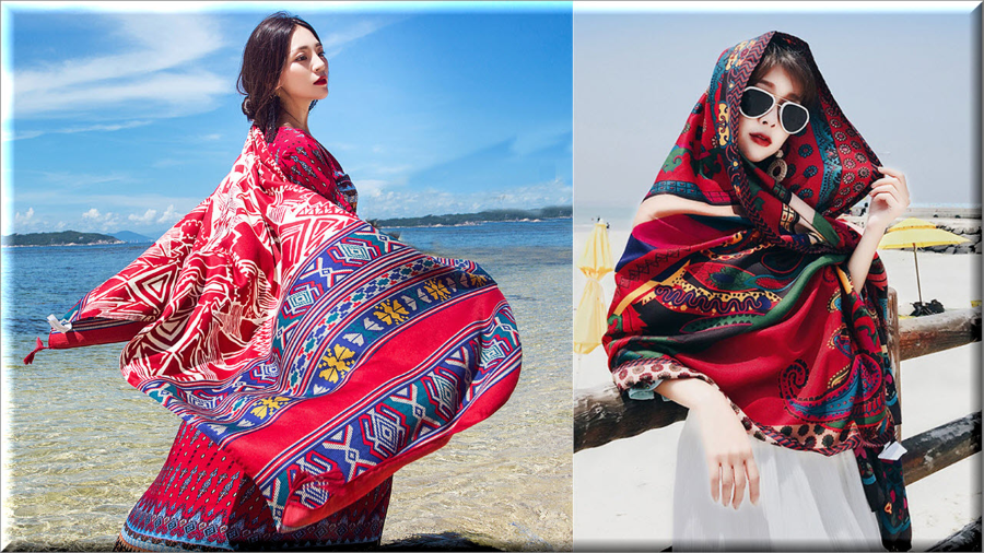 Khăn choàng đi biển - Một item không thể thiếu của nhiều chị em
