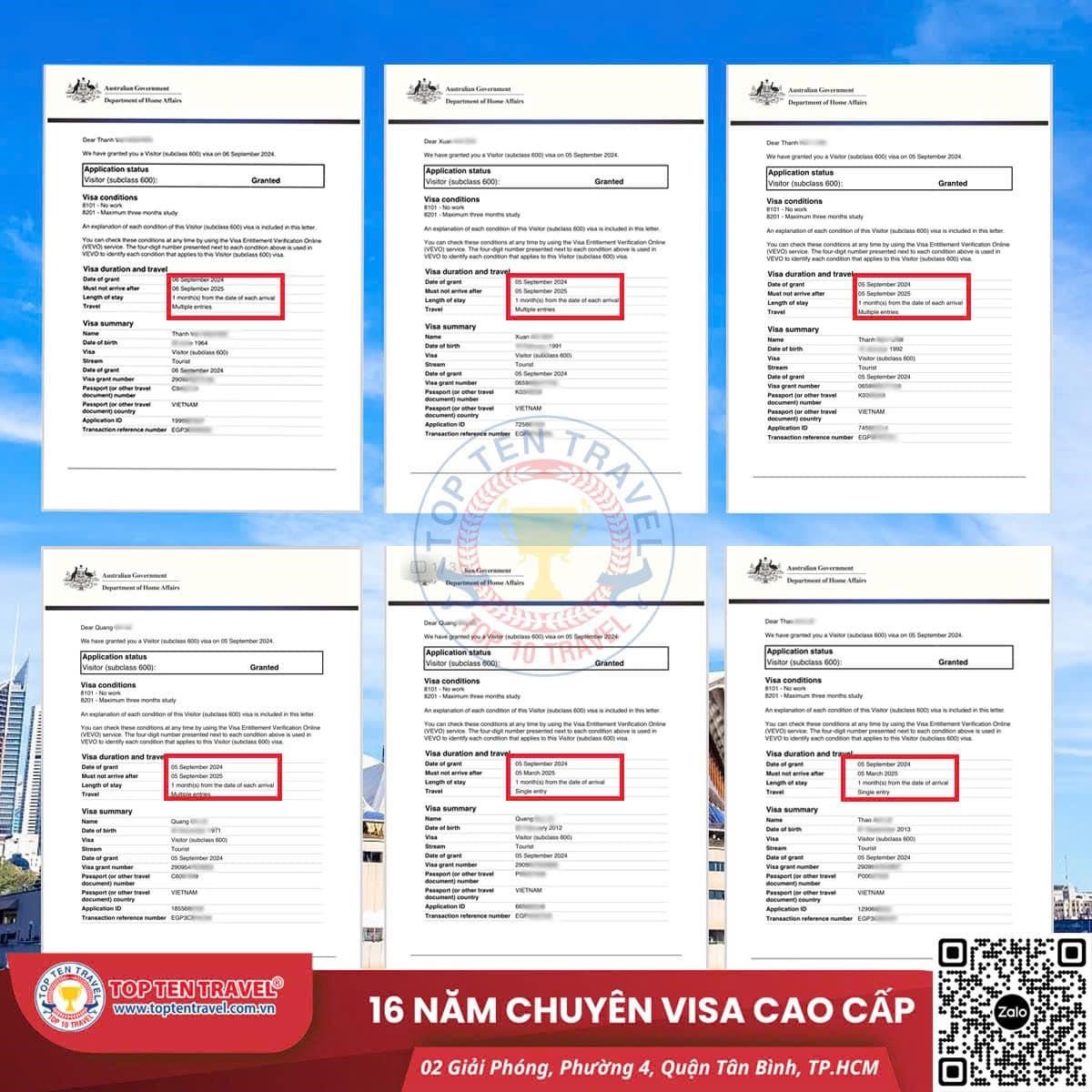 Liên hệ ngay với Top ten Travel để được hỗ trợ và tư vấn tận tình về các dịch vụ visa