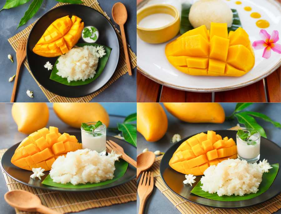 Món xôi xoài được chế biến từ nếp dẻo thơm, xoài chín mọng và nước cốt dừa béo ngậy