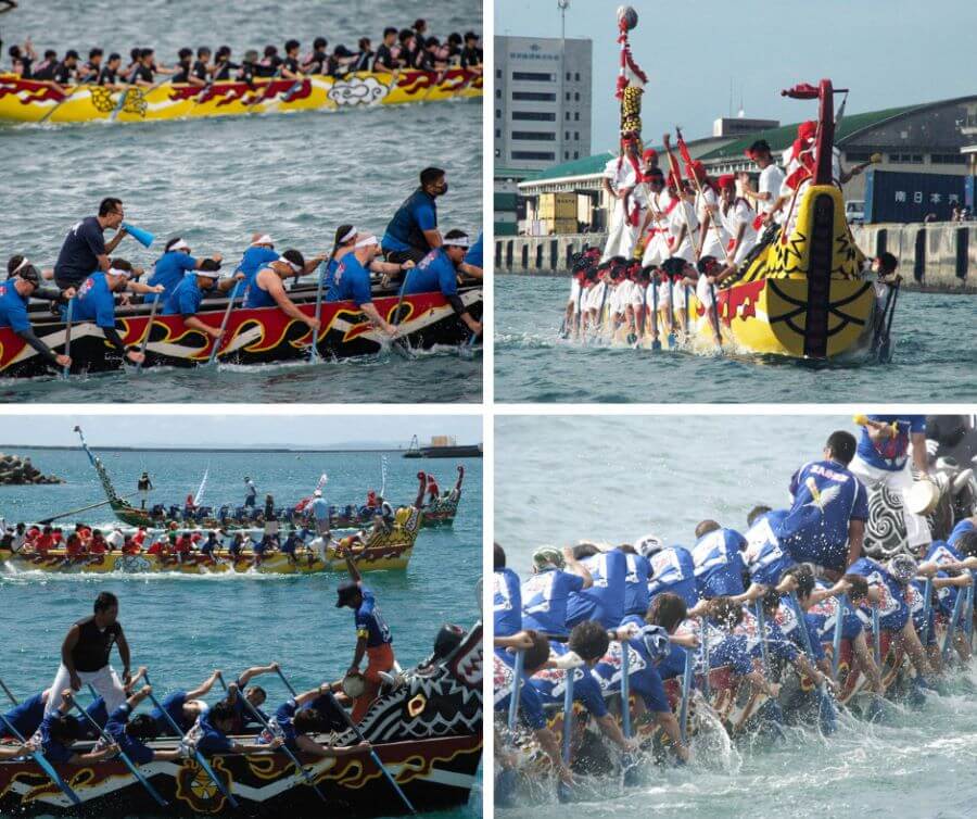 Đua thuyền rồng là một trong những hoạt động chính và được mong chờ nhất tại lễ hội Naha Hari