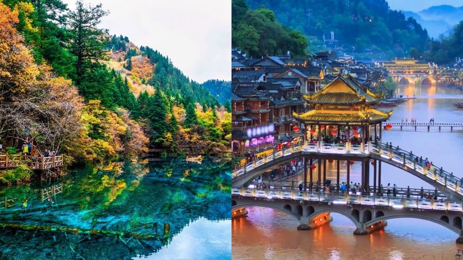 Phượng Hoàng Cổ Trấn và Cửu Trại Câu là 2 địa điểm sở hữu cảnh quan tuyệt đẹp