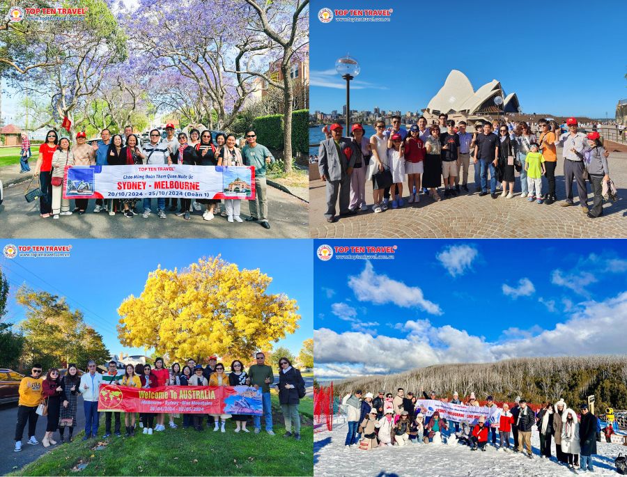 Các đoàn khách nhà Top Ten Travel trong hành trình khám phá nước Úc