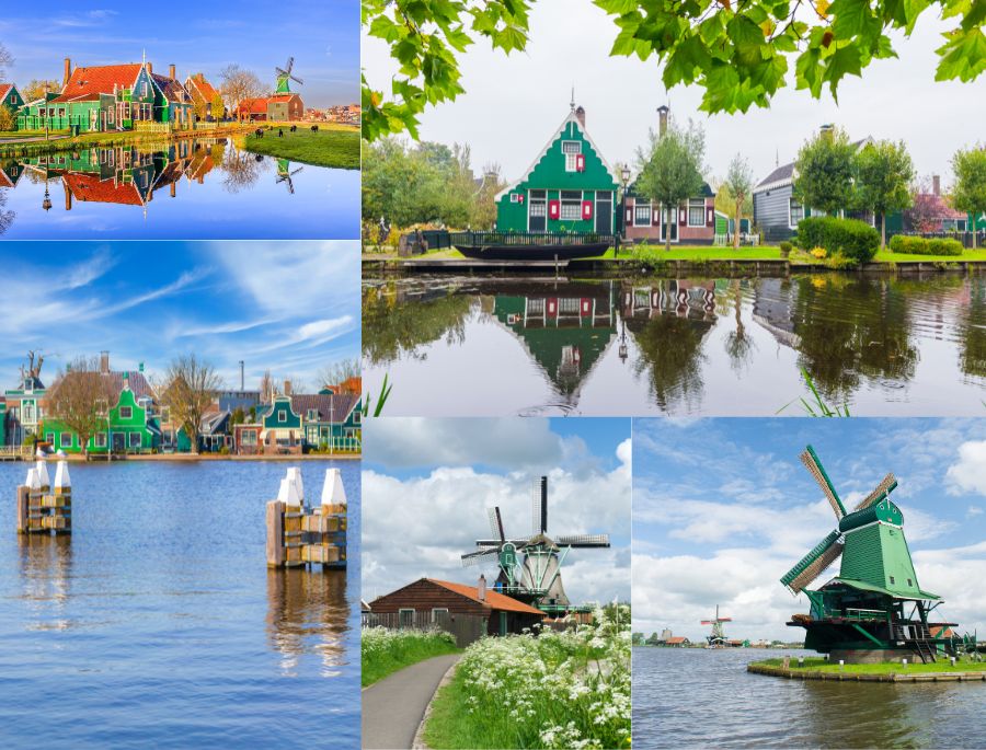Được xây dựng lại vào năm 1960, Ngôi làng cối xay gió Zaanse Schans được xem là 1 biểu tượng tiêu biểu của Hà Lan