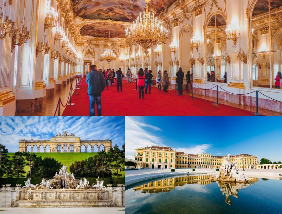 Schönbrunn Palace sở hữu diện tích rộng lớn với các khu vực khác nhau