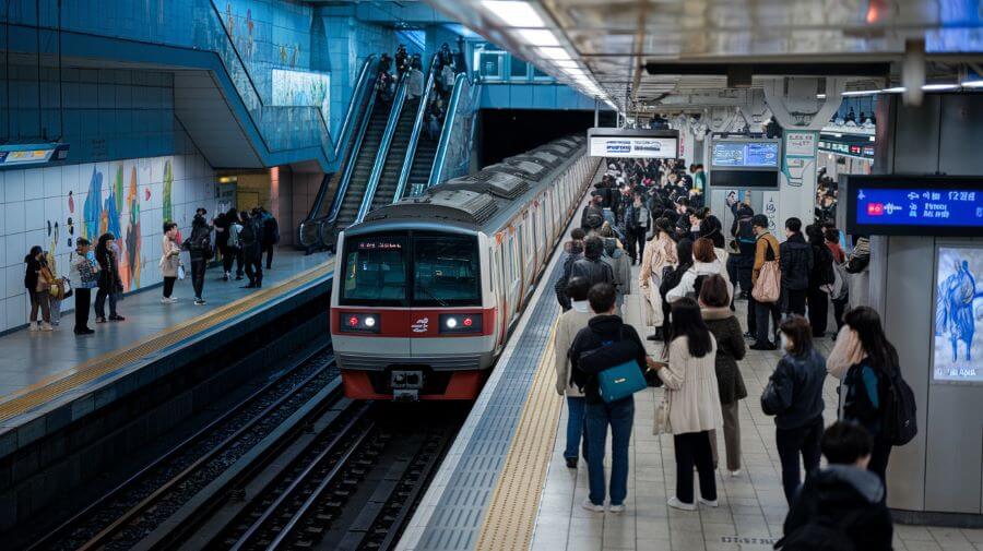 Khi bước chân lên tàu, bạn sẽ ngay lập tức cảm nhận được nhịp sống hối hả nhưng cũng vô cùng ngăn nắp của người Hàn