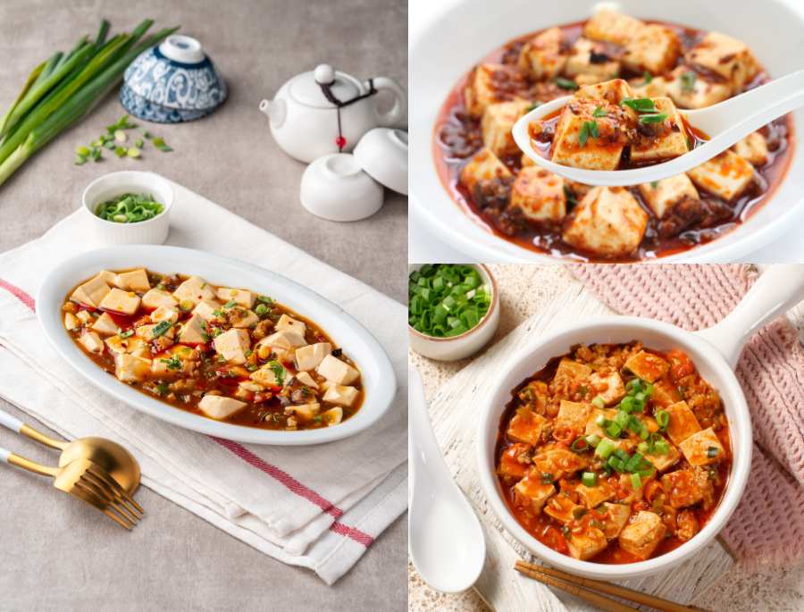 Món ăn là sự kết hợp hoàn hảo của ớt tứ xuyên, ớt đỏ, thịt bằm, đậu phụ, tương đậu,…