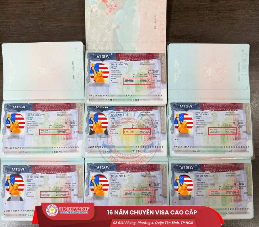 Visa Mỹ thành công của khách hàng về mỗi ngày tại Top Ten Travel