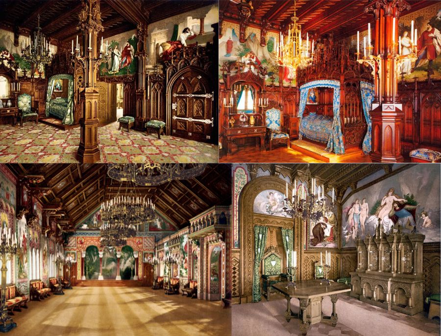 Kiến trúc bên trong của tòa lâu đài vô cùng nổi bật, mang vẻ đẹp tráng lệ