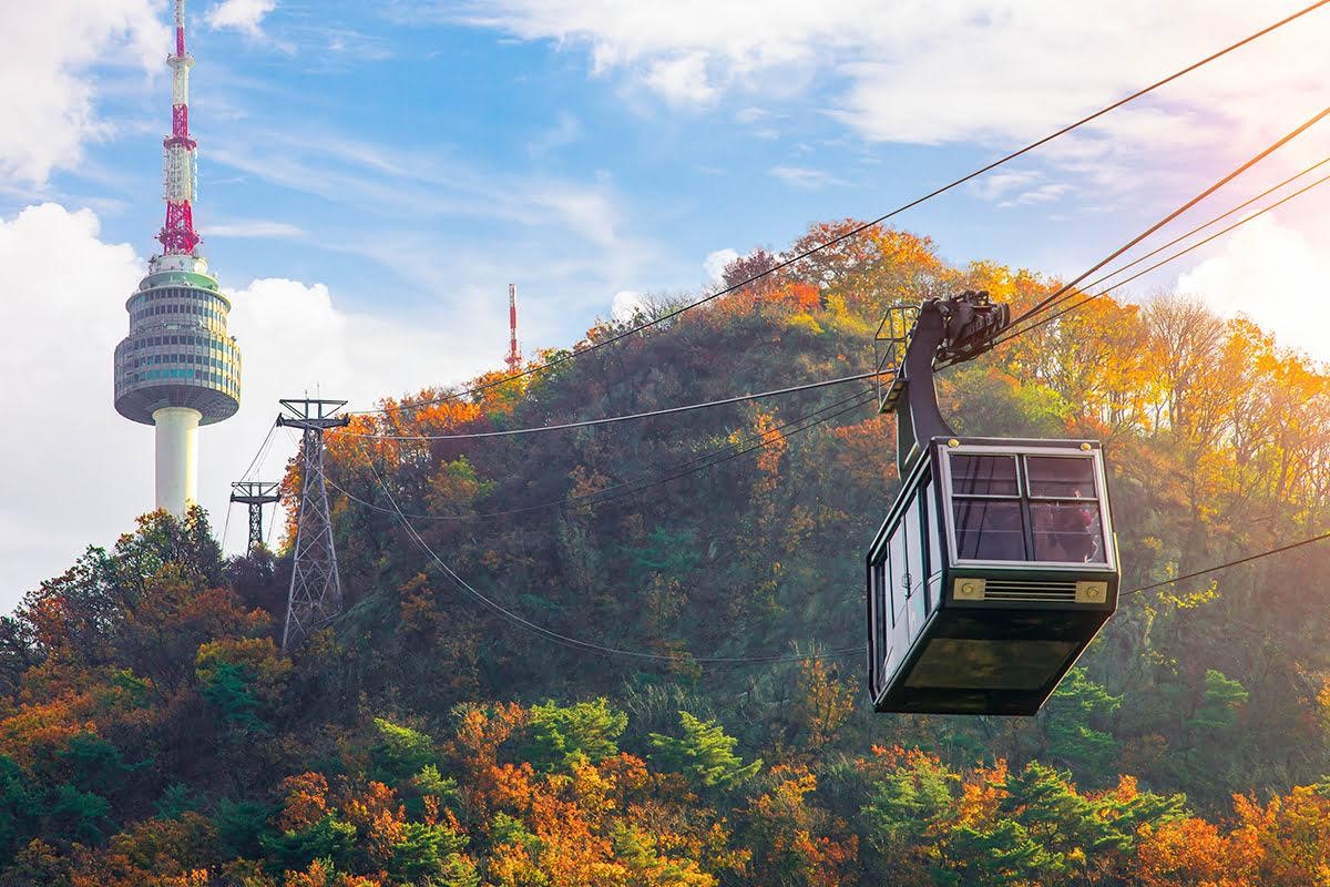 Di chuyển bằng cáp treo đến tháp Namsan