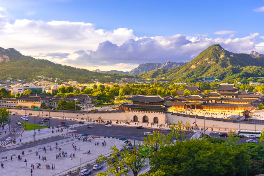 Cung Điện Gyeongbokgung nhìn từ trên cao