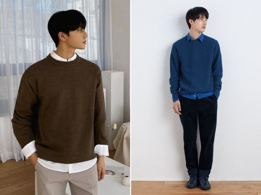 Với chiếc áo len bên ngoài áo sơ mi không chỉ giúp bạn giữ ấm hiệu quả mà còn tạo điểm nhấn cho tổng thể trang phụ