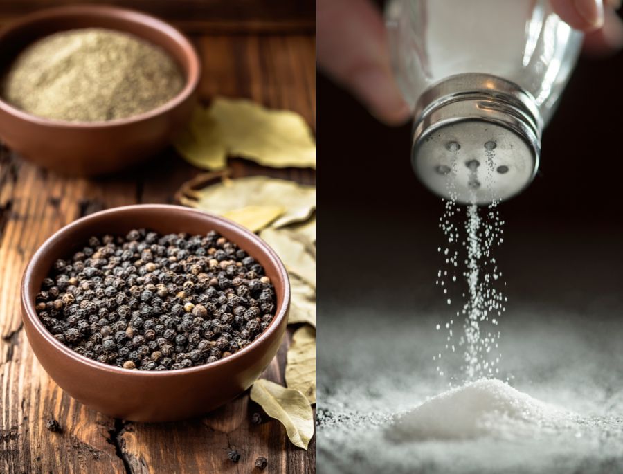 Muối và hạt tiêu là 2 loại gia vị thường sử dụng nhất trong các món ăn của Châu Âu