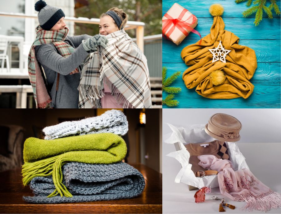 Những chiếc khăn choàng ấm áp thể hiện sự quan tâm của người tặng tới người nhận