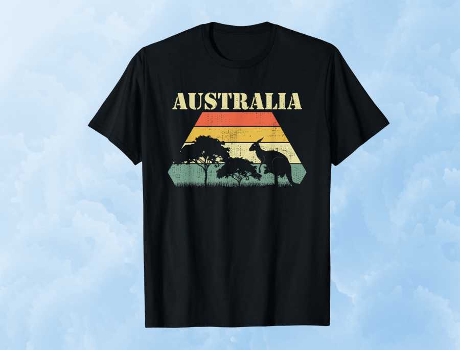 Hình ảnh chuột túi xuất hiện trên những chiếc áo lưu niệm tại Úc