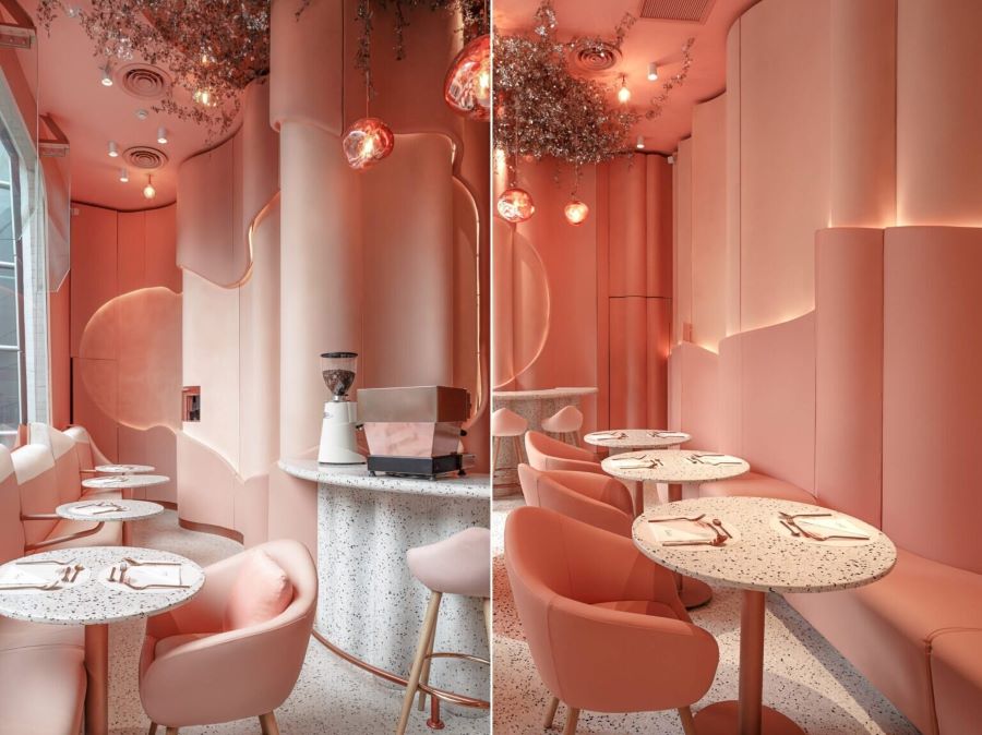 Tông màu hồng chủ đạo bao phủ mọi ngóc ngách tại House of Eden