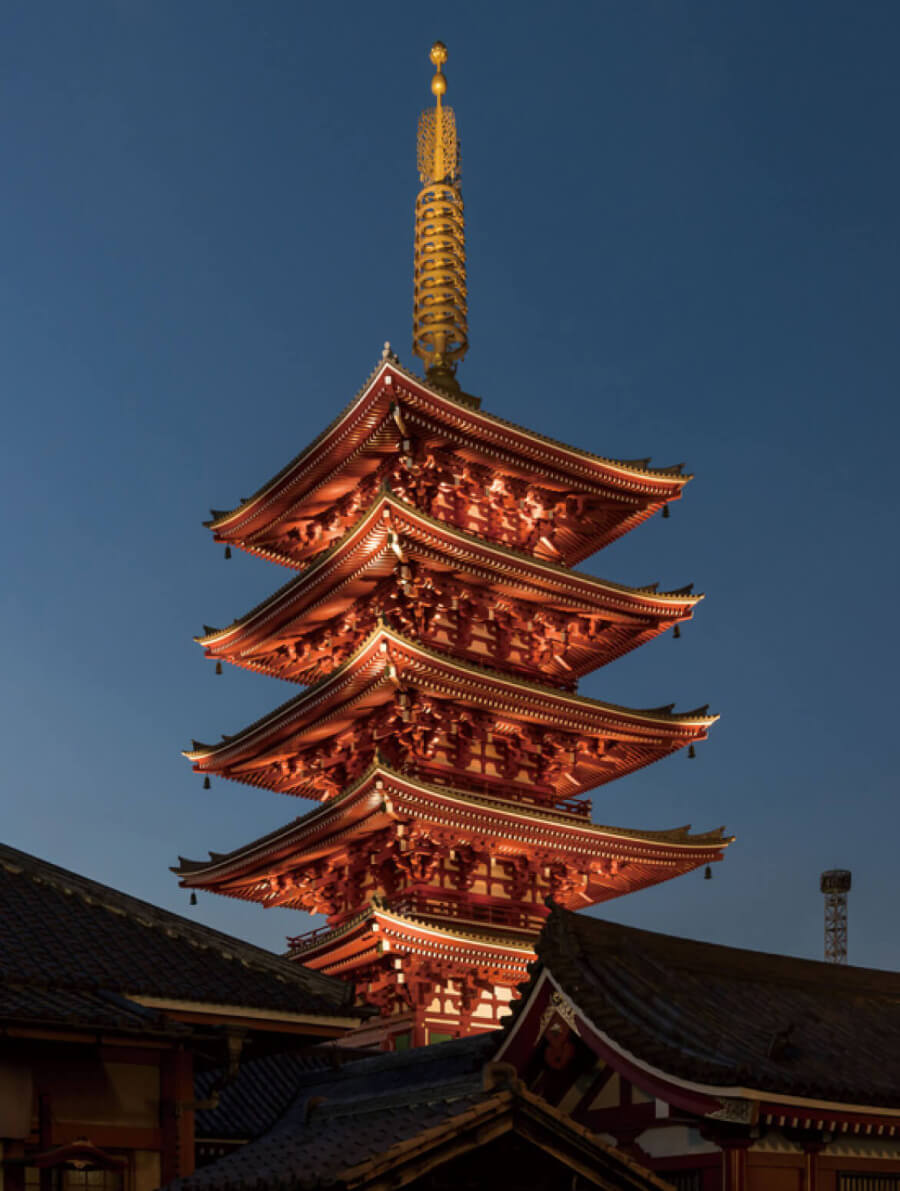 Gojunoto là một trong những điểm nhấn kiến trúc nổi bật của chùa Sensoji