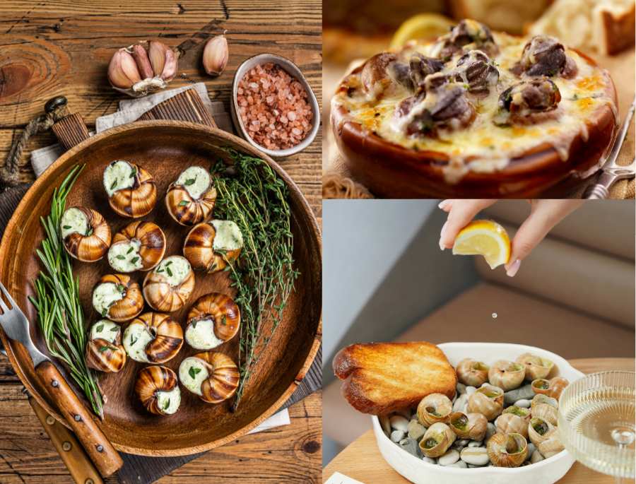 Món ốc sên nướng thường được phục vụ trong các nhà hàng sang trọng và các sự kiện đặc biệt của nước Pháp