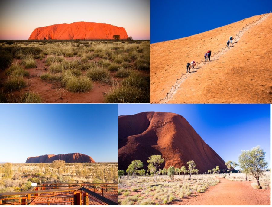 Uluru – Là Một tảng đá sa thạch đổi màu khổng lồ mang ý nghĩa văn hóa sâu sắc của người dân bản địa