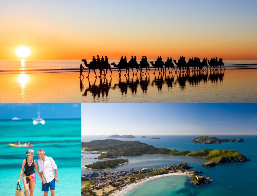 Hoạt động cưỡi lạc đà ngắm hoàng hôn thú vị nhất tại bãi biển cable