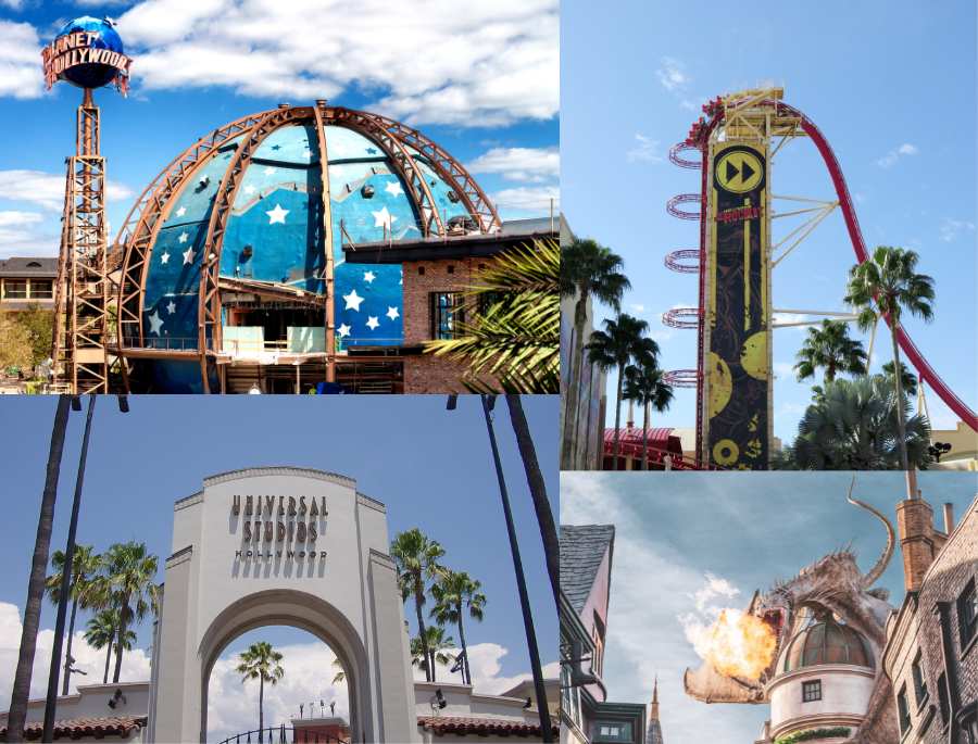 Một số các khu vực trò chơi và khu vực giải trí tại Universal Studios Hollywood 
