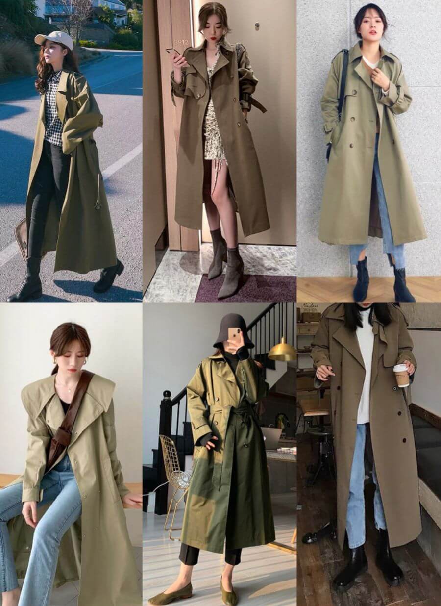 Áo khoác trench coat là một item không thể thiếu trong tủ đồ khi du lịch Nhật Bản vào mùa xuân