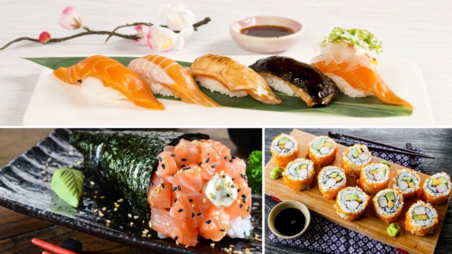 Tùy vào hình dạng và nguyên liệu, sushi ở Nhật có nhiều tên gọi khác nhau