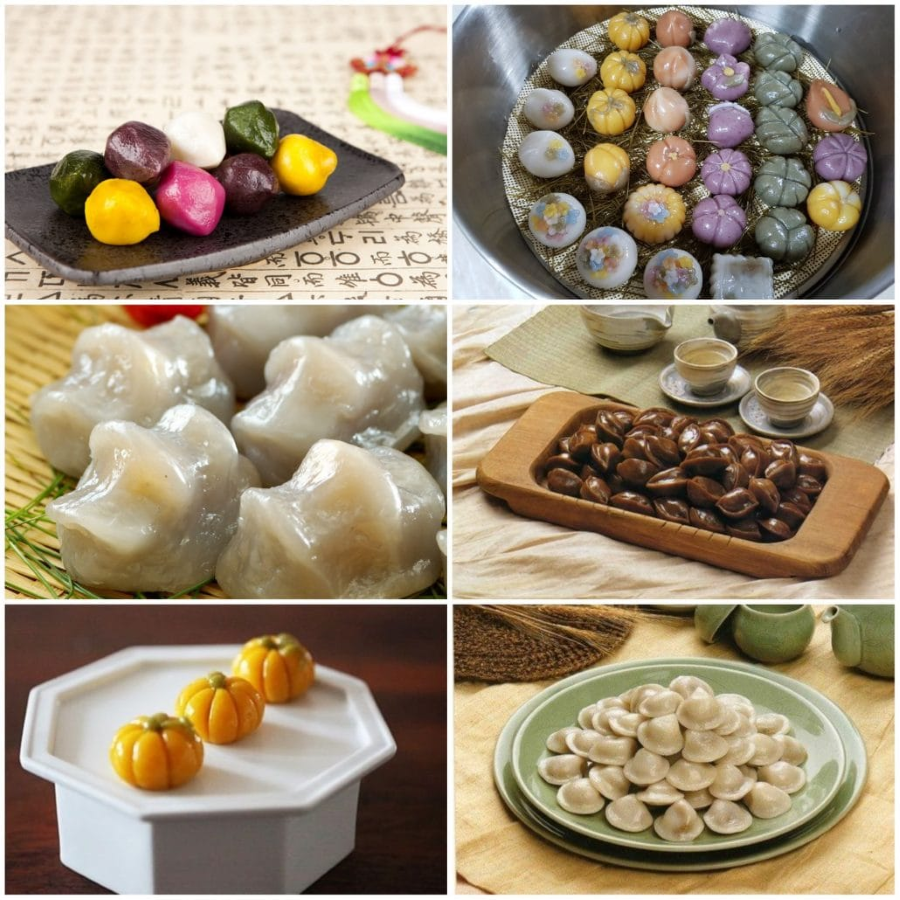 Songpyeon là loại bánh gạo được nặn thành hình bán nguyệt, tượng trưng cho mặt trăng tròn khuyết