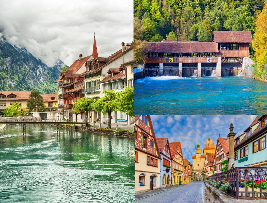 Thị trấn xinh đẹp Interlaken được bao quanh bởi những ngọn núi thuộc dãy Alps hùng vi