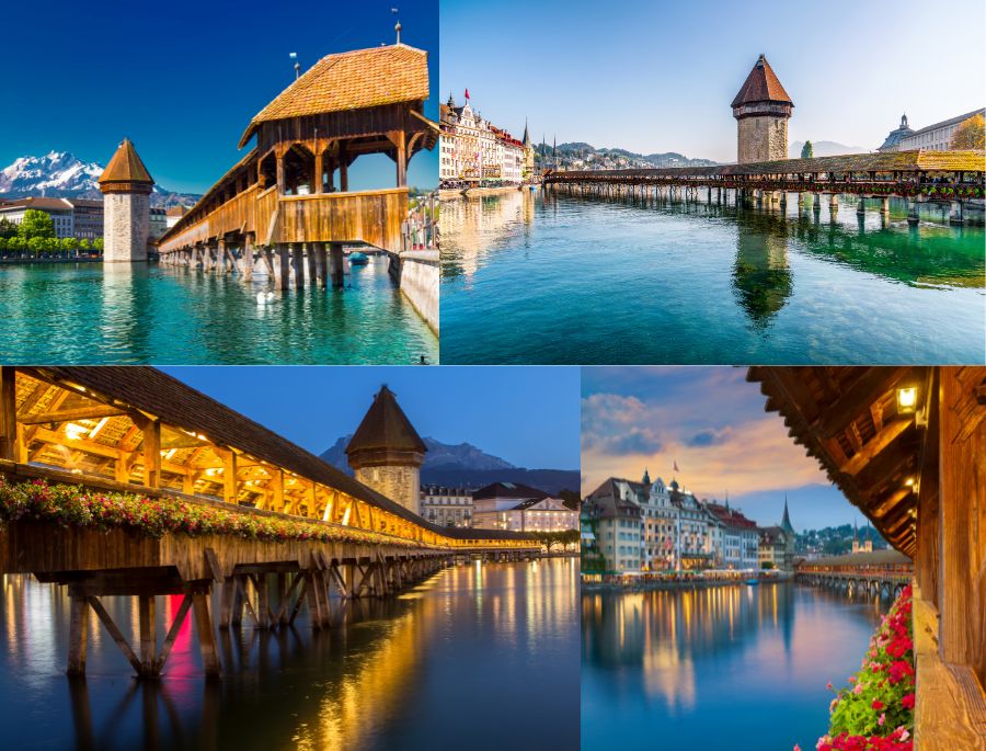 Cây cầu gỗ Chapel nổi tiếng tại thủ đô Lucerne