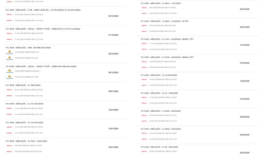 Hiện nay Top Ten Travel đã có sẵn các chương trình tour Hàn Quốc đến mùa thu 2025