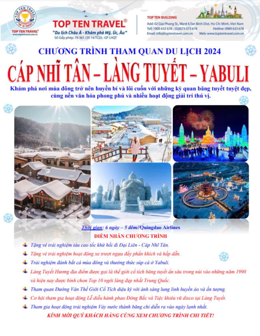 Tour Cáp Nhĩ Tân là một hành trình hoàn toàn hot trong mùa đông năm 2024