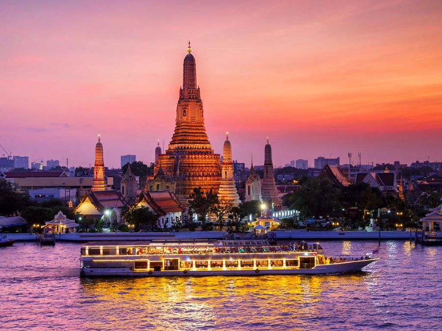 Đi du thuyền ngắm sông Chao Phraya vào buổi tối
