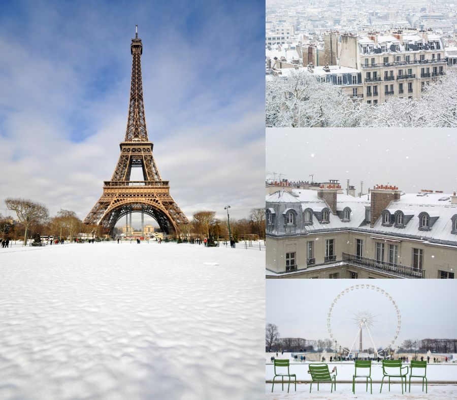 Tuyết phủ kín tại các địa điểm du lịch nổi tiếng của Paris