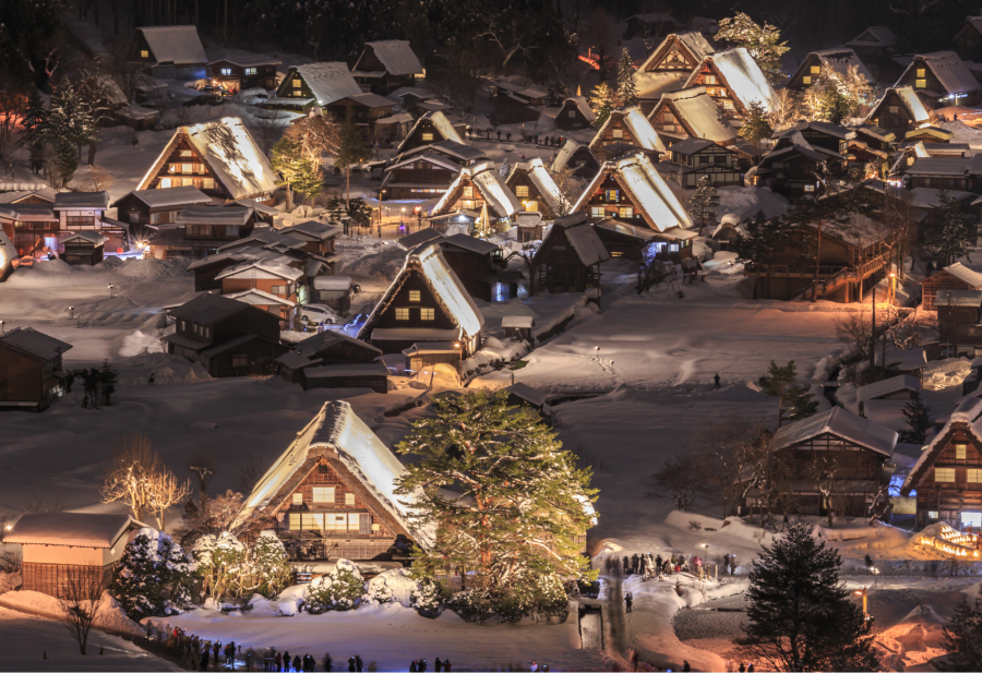 Shirakawa-go mùa đông càng trở nên lung linh huyền ảo hơn với lễ hội thắp sáng Winter Light-up