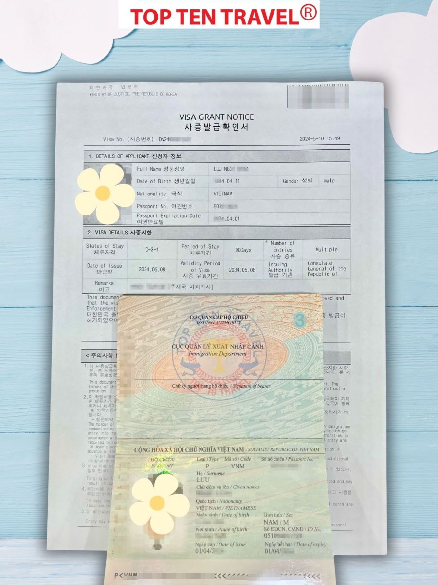Đến với Top ten Travel Bạn sẽ dễ dàng đạt được tấm visa 10 năm Hàn Quốc