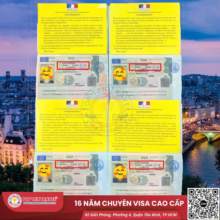 Khách có hộ chiếu trắng đậu visa tại top Ten Travel