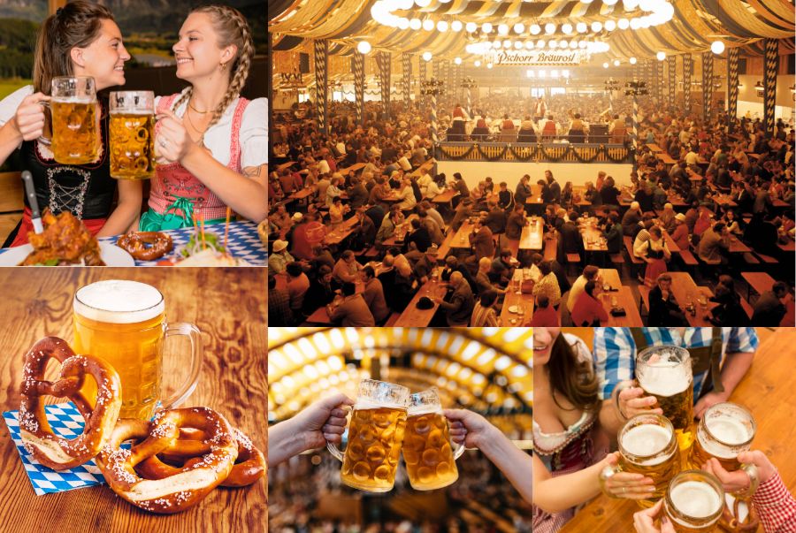 Khung cảnh đông đúc tại lễ hội Oktoberfest nước Đức