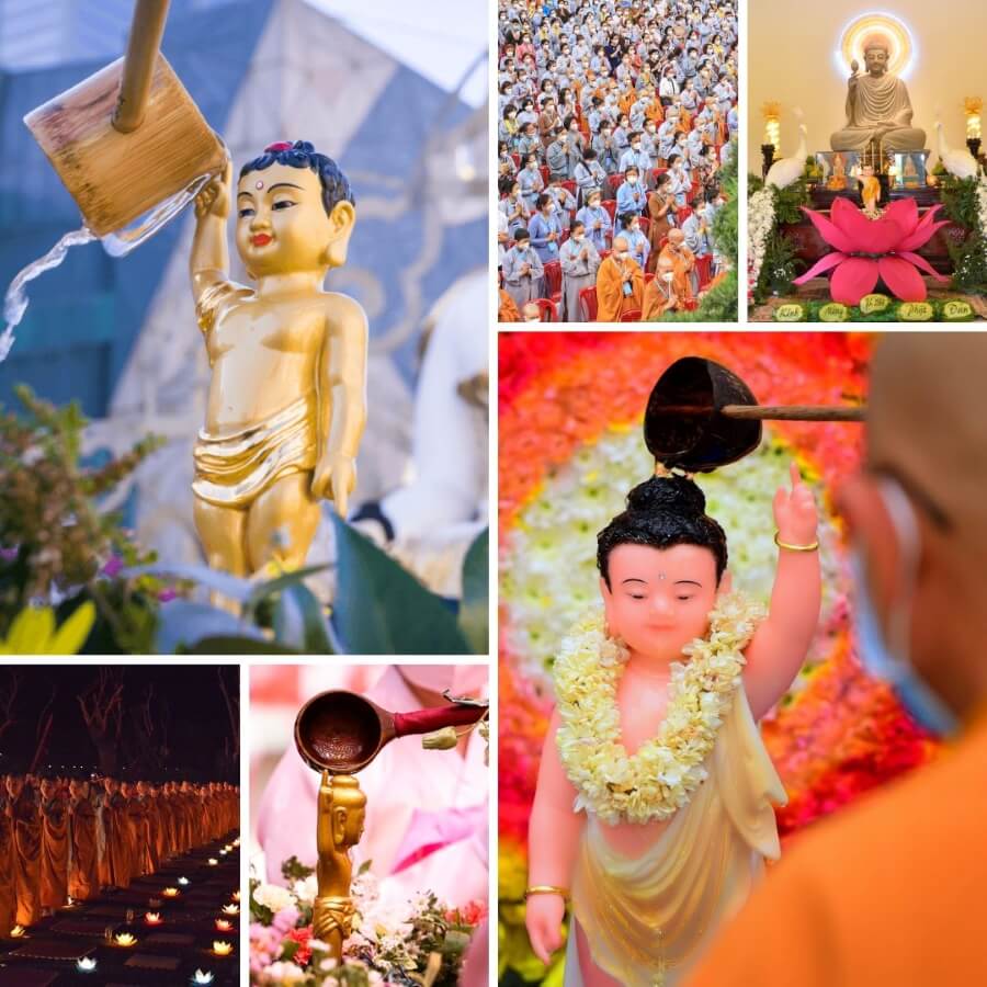 Nghi thức Tắm Phật là một phần không thể thiếu, mang đậm ý nghĩa thiêng liêng trong Đại lễ Phật Đản Vesak
