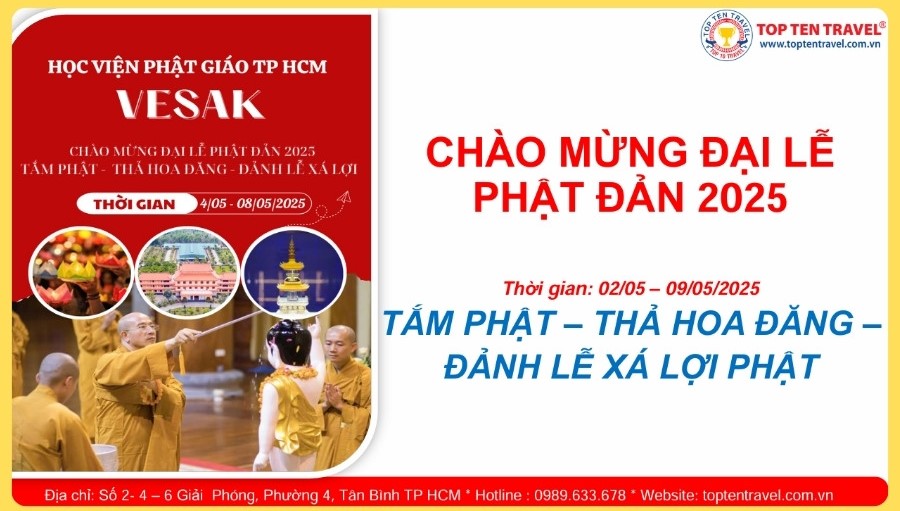 Tour hành hương trong dịp Đại Lễ Vesak do Top Ten Travel đứng ra tổ chức và vận hành