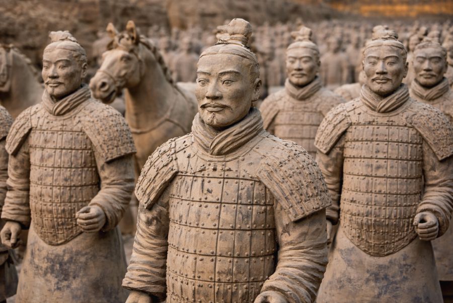 Cận cảnh chi tiết về các pho tượng người với các hình dáng, biểu cảm khác nhau