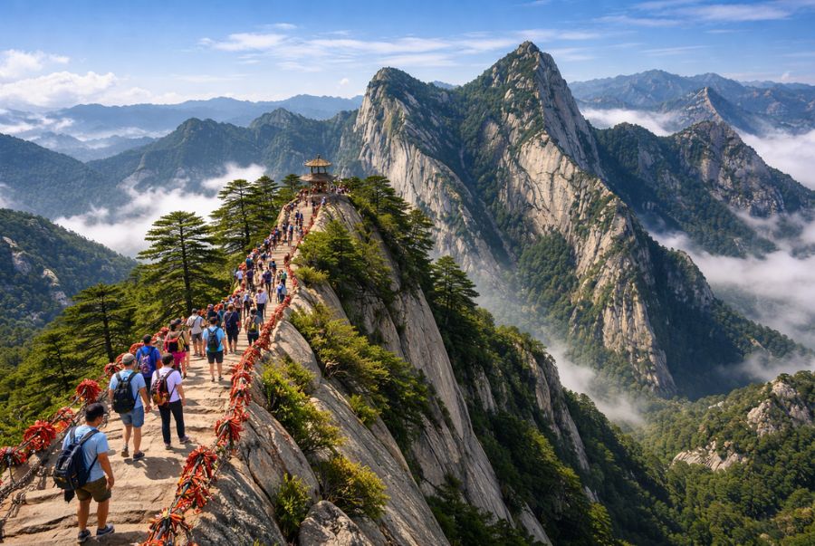 Nổi tiếng qua các ấn phẩm điện ảnh, núi Hoa Sơn mang đến cho du khách những trải nghiệm khó quên